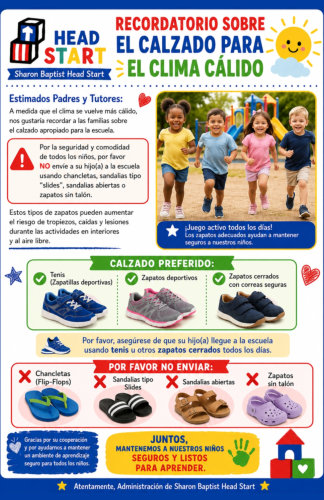 Sharon Baptist Head Start Footwear Flyer