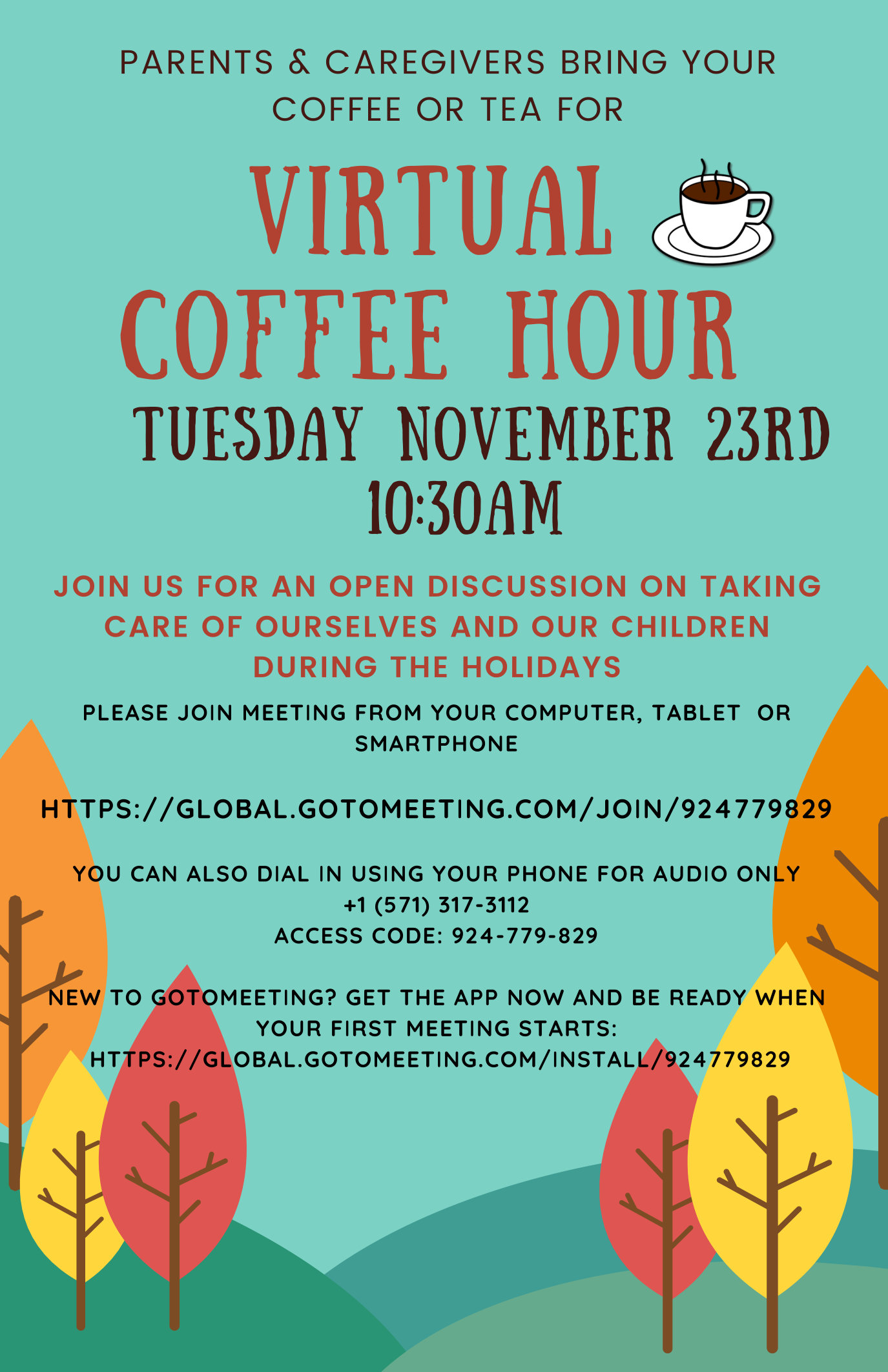 Virtual Coffee Hour Flyer