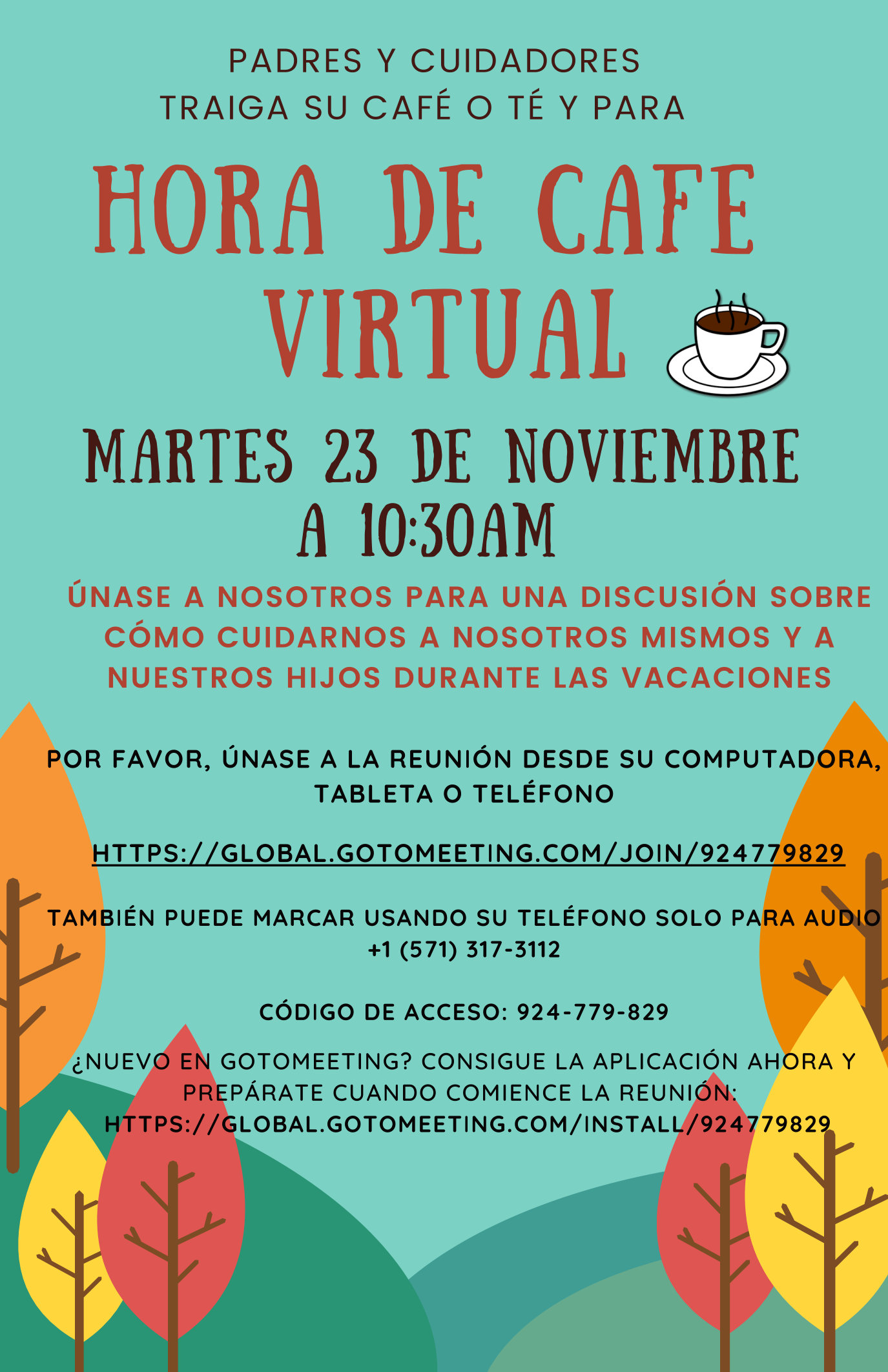 Hora De Cafe Virtual Flyer