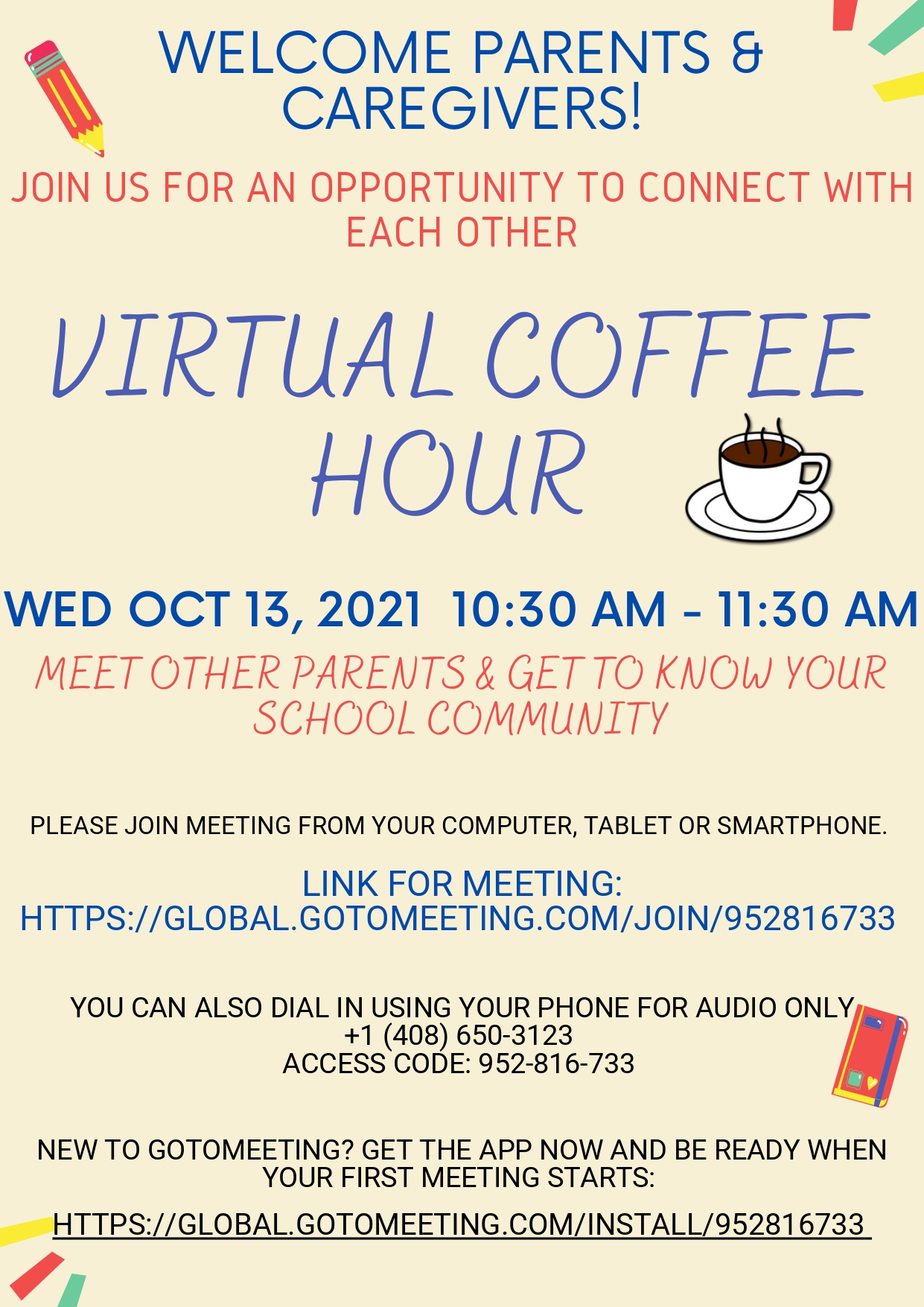 Virtual Coffee Hour Flyer